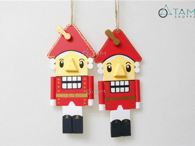 Mô hình Nutcracker chú lính chì đỏ móc treo X-PKTBIG-04